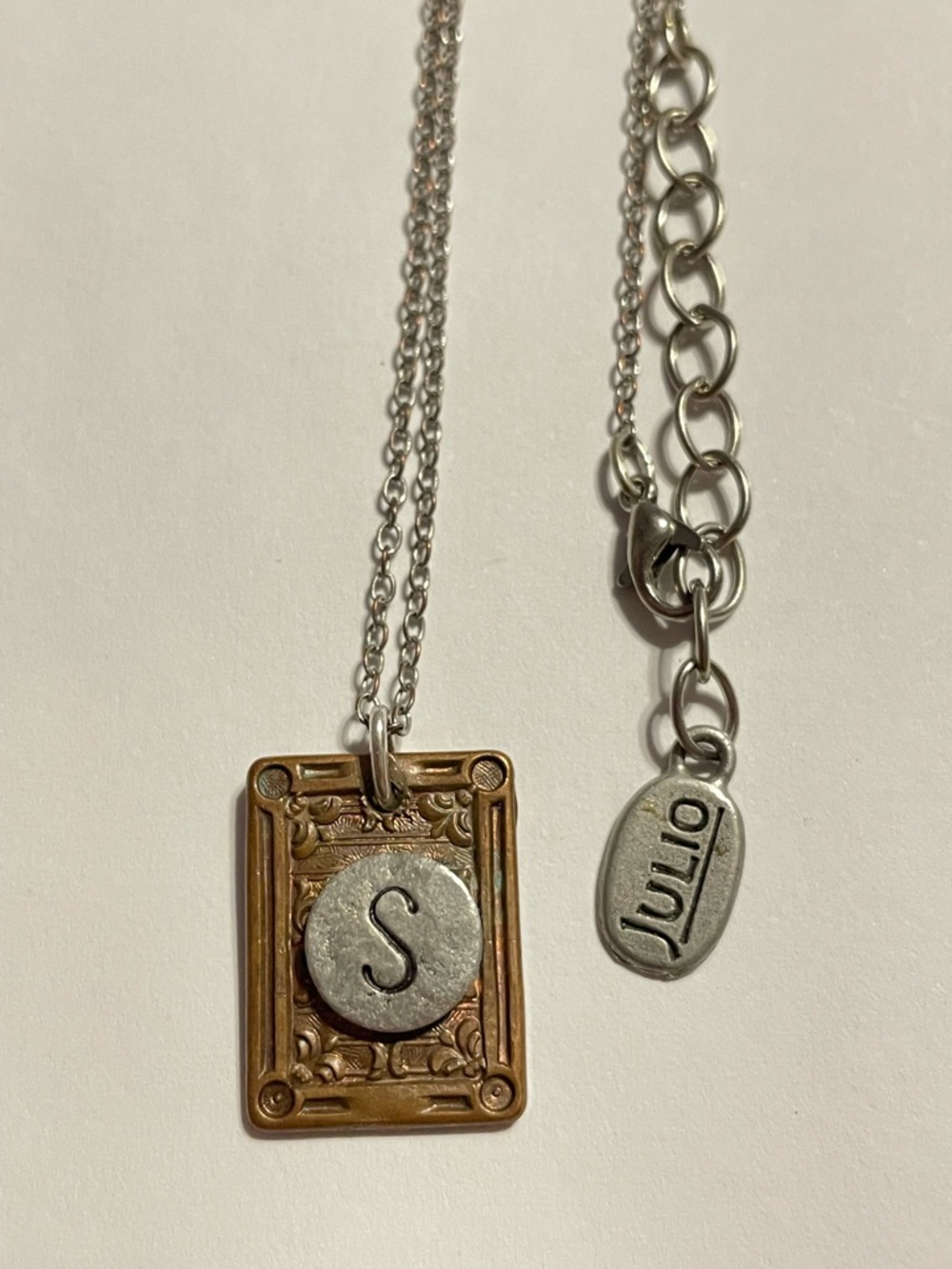 Signed Julio Initial โSโ Necklace #9339